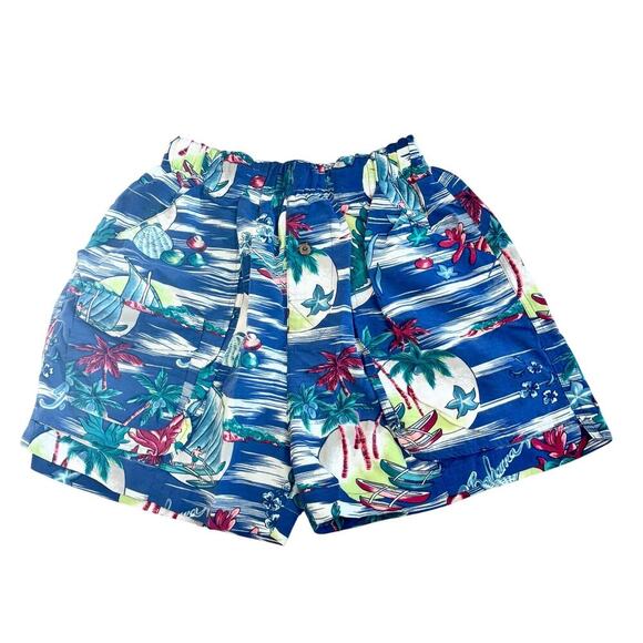 TOMMY BAHAMA Swim Trunks Blue Tropical Hawaiian Print Men's Sz Small - Picture 1 of 16
